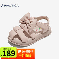 NAUTICA诺帝卡儿童凉鞋罗马果冻鞋女宝宝包头女孩洞洞鞋户外沙滩鞋镂空猪笼鞋子 粉色 36码