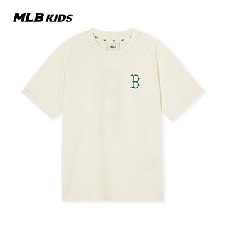 MLB儿童男女童时尚潮流宽松条纹队标速干T恤短袖24春夏 黑色 140cm