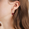 CAROMAY 玫瑰花球耳环优雅气质高级感长款耳坠显脸小网红爆款耳钉