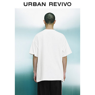 URBAN REVIVO 【宠物系列】2024夏季男装撞色印花圆领短袖T恤 UMV440052 本白 L