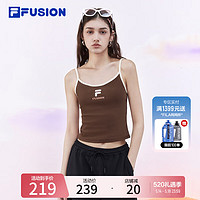 FILA FUSION斐乐潮牌欧阳娜娜同款女子针织背心2024夏季时尚休闲 酪干褐-BN 160/80A/S