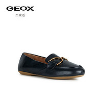 GEOX 杰欧适 款女鞋商务通勤时尚舒适莫卡辛鞋D35MUF 黑色C9999 37