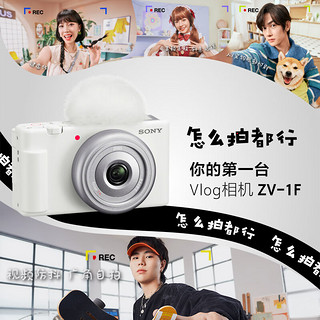 Vlog相机 ZV-1F 广角大光圈镜头美颜亮肤相机