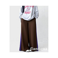antiqua 日本直邮antiqua 女士配色线条宽松长裤 时尚休闲风格 舒适弹力材