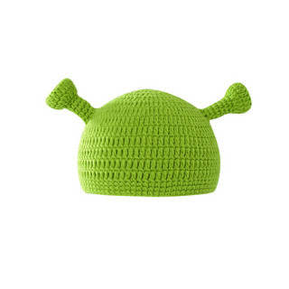 蒂潤石可爱保暖针织套头冷帽创意搞怪绿色痞幼帽怪物史莱克卡通帽子女冬 皮卡丘面罩 均码（大小有要求的）