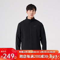 探路者男士户外防风保暖防泼水弹力加绒软壳外套TAEEBL91313 黑色(男)