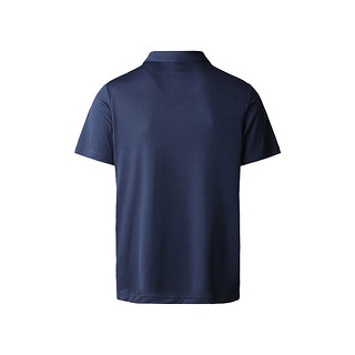 北面（The North Face）POLO衫男士户外休闲运动T恤短袖 NF0A2WAZ 8K21深蓝色 L 