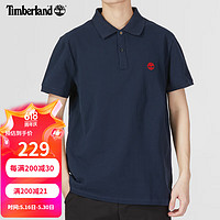 Timberland POLO衫男士夏季新款户外运动休闲半袖透气藏青色短袖A2EPM