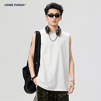 HOME PANDA HomePanda白色运动背心男夏季美式宽松无袖健身坎肩纯棉T恤上衣