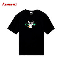 KAWASAKI 川崎 运动上衣短袖衫男女同款t恤 上衣-黑色 XL