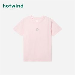 hotwind 热风 短袖T恤2024年夏季新款女士玛丽猫系列短T恤时尚卡通棉质上衣