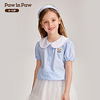 Paw in Paw PawinPaw卡通小熊童装24年夏新款女童娃娃领洋气甜美纯棉短袖衬衫