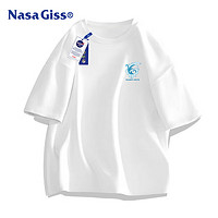 NASA GISS 官方潮牌纯棉短袖T恤男夏季潮流百搭半袖简约潮流衣服 白色 M