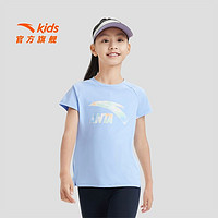 百亿补贴：ANTA 安踏 水冷3代|安踏儿童女大童短袖T恤2023夏季新款运动速乾衣透气短t女
