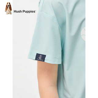 暇步士（Hush Puppies）童装儿童2024夏季男女童防晒T恤轻薄青春时尚短袖 水波蓝 160cm