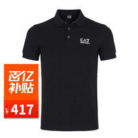 阿玛尼(Emporio Armani)奢侈品男装男士POLO衫 EA7春夏季短袖上衣翻领T恤 Z 8NPF04黑色白标 S