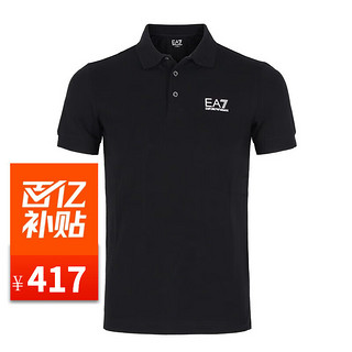                                                                                     阿玛尼（Emporio Armani）奢侈品男装男士POLO衫 EA7春夏季短袖上衣翻领T恤 Z 8NPF04黑色白标 S