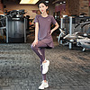 范度妮 瑜伽跑步健身服装运动弹力短袖套装晨跑女士宽松速干衣1210