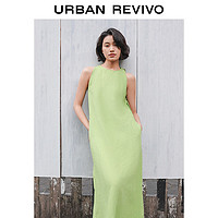 URBAN REVIVO UR2024夏季女装时尚休闲简约开叉无袖A型连衣裙UWH740016 草绿 XS
