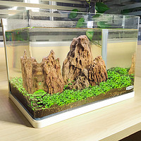 SUNSUN 森森 热弯鱼缸免换水懒人生态鱼缸小型水族箱超白玻璃金鱼缸水草缸