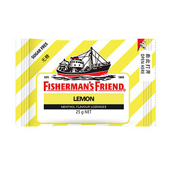 FISHERMAN'S FRIEND 英国进口渔夫之宝无糖柠檬味润喉糖25g约21粒清凉解困清新口气