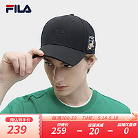 FILA 斐乐款棒球帽2024夏季休闲运动帽遮阳帽鸭舌帽 正黑色-BK XS