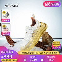 NINE WEST 玖熙 休闲鞋厚底运动鞋NR303001EK白杏34