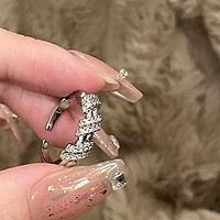 Trendolla 轻奢锆石戒指缠绕条纹个性创意设计感食指戒气质感手饰女