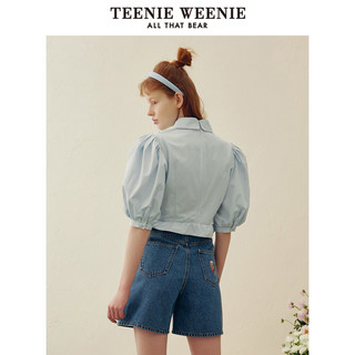 TEENIE WEENIE TeenieWeenie小熊奥莱甜美气质娃娃领泡泡袖短袖衬衫女春