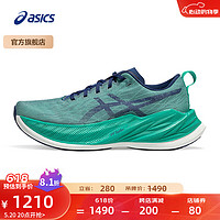 ASICS 亚瑟士 跑步鞋男鞋女鞋耐磨缓震运动鞋舒适透气回弹跑鞋 SUPERBLAST 绿色/蓝色 40.5