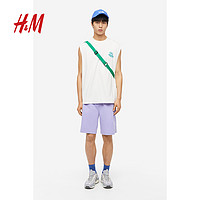 H&M HM男装休闲裤春季复古潮流宽松舒适抽绳运动短裤1176251