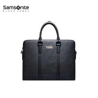 Samsonite/新秀丽公文包男士牛皮革商务手提包斜挎包13.3英寸大容量电脑包 NQ8*18002 炭灰色