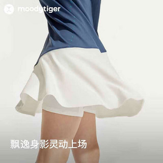 moodytiger【网球系列】女童连衣裙夏季撞色拼接运动背心裙子 朗格伦绿 160cm