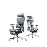 Motostuhl 摩伽 S3Plus人體工學椅辦公椅電腦椅家用舒適久坐護腰椅子工程學椅 極客版-6D扶手-帶腿托-灰色