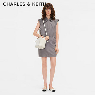 CHARLES&KEITH24夏平底蝴蝶结拼色包头半拖鞋女CK1-71720069 Cream奶白色 40