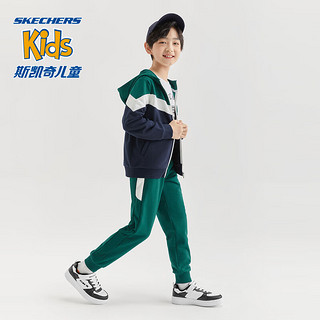 斯凯奇（Skechers）斯凯奇童鞋儿童低帮板鞋小白鞋校园男女童运动鞋 男女童/低帮/白色/黑色/WBK 34码