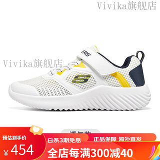 斯凯奇（Skechers）儿童运动鞋夏季网面男女童轻便休闲鞋小白鞋跑步鞋 白色/黑色/橙色/WBLY 27.5码