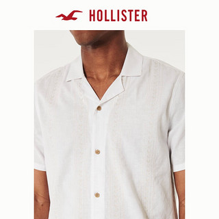 HOLLISTER24春夏绣花古巴领短袖衬衫 男 KI325-4008 白色条纹 XS (170/84A)