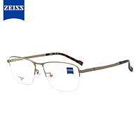 ZEISS 蔡司 眼镜框男女款半框ZS22122LB钛镜架717磨砂金色L款+蔡司防蓝光1.6