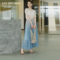 Lily Brown 春夏  甜美少女雪纺透视百褶半身裙LWFS211087