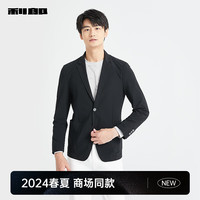 利郎休闲西服男春季外套修身微弹男士单西上衣 黑色（24CDX061SA） 165/80A