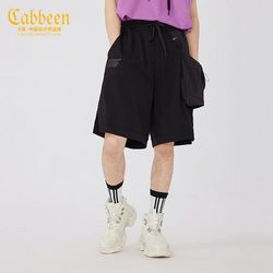 Cabbeen 卡宾 商场同款Cabbeen/卡宾男装休闲黑色短裤3212161032潮流工装章仔K