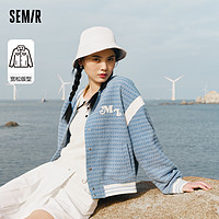 Semir 森马 外套女设计感刺绣拼接棒球服2023春新款小众宽松夹克复古炸街