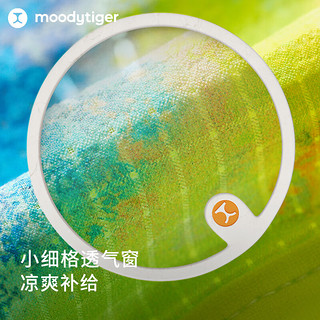 moodytiger【网球系列】女童连衣裙夏季连帽针织运动背心T恤 浅灰白 120cm