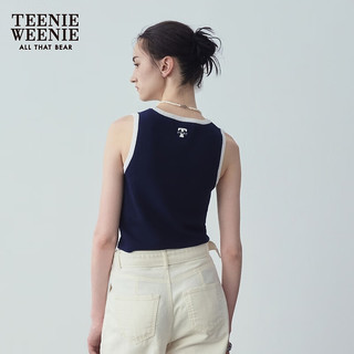 Teenie Weenie小熊2024年夏季新款学院风运动背心时尚韩系短款上衣