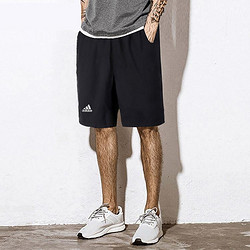 adidas 阿迪达斯 短裤男夏季休闲黑色运动裤跑步健身五分裤