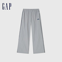 Gap 盖璞 男装2024夏季新款松紧logo线条阔腿长裤宽松运动休闲裤465570