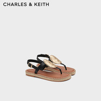 CHARLES&KEITH24夏新品平底夹趾休闲罗马沙滩凉鞋女CK1-70580228 B