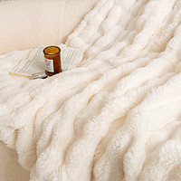 88VIP：DATE CROWN 皇冠 双层仿兔绒毯毛毯冬季加厚保暖盖毯办公室午睡毯沙发宿舍毯子