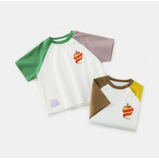 齐齐熊（ciciibear）男童T恤短袖夏季薄款插肩袖男宝宝半袖儿童2024 绿紫色 80cm